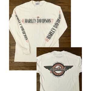 Vintage Harley Davidson Tshirt Adult SM Long Sleeve 2002 Shawnee KS Central